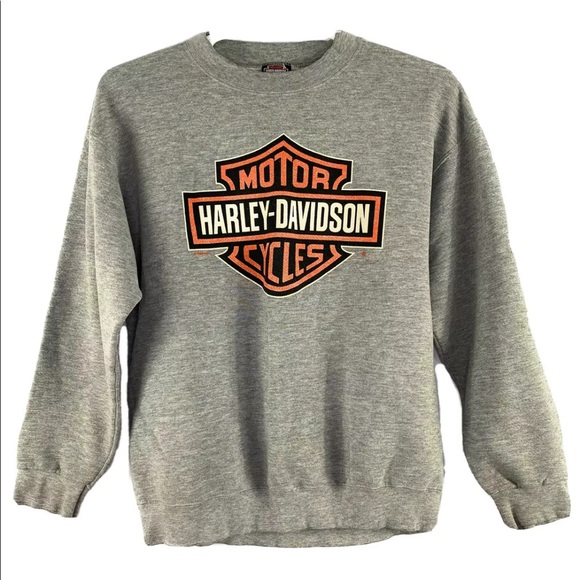 Harley-Davidson Other - Vintage Harley Davidson Motorcycle Sweatshirt Crewneck Gray Mens Large Minnesota